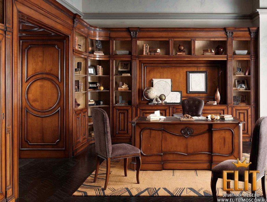 Резной кабинет. Стенка для кабинета домашнего. Классический кабинет. Кабинетная мебель в классическом стиле. Кабинет из массива.